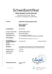 Schweißzertifikat zum Schweißen von Stahltragwerken nach DIN EN 1090-2